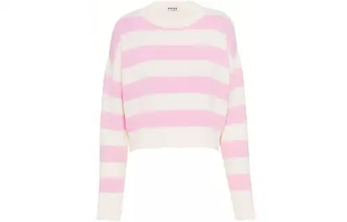 MIU MIU SS22 Cashmere Sweater Women's Pink White