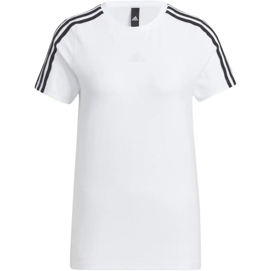 Adidas T-Shirts Women's White Crew Neck Moderate Straight Fit
