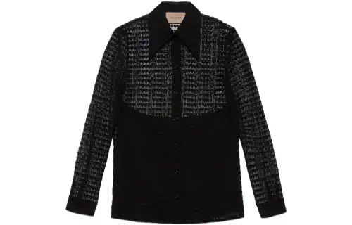 GUCCI Long Sleeve Lace Shirt Black