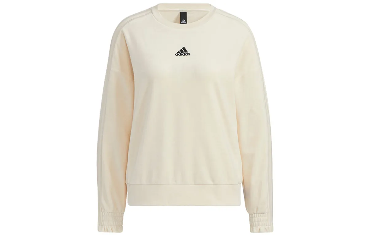 Adidas Sweatshirts Women's Ecru Crew Neck Moderate Regular