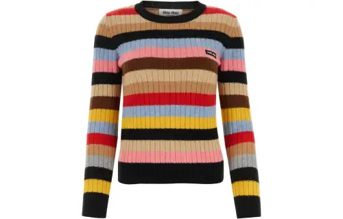 MIU MIU Sweaters Women's Multicolor Crew Neck Moderate Other