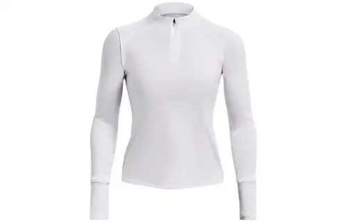 Under Armour Iso Chill T Shirts Women's White Stand Collar Moderate Straight Fit