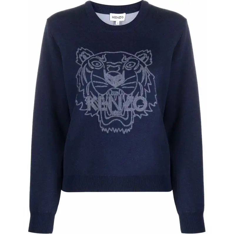 KENZO Sweatshirts Women's Dark Blue Crew Neck Moderate Regular