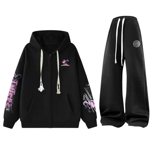Football hoody with letters, long-sleeve, trousers, sweatshirt for men and women, American style, loose straight fit