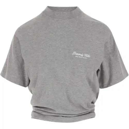 Balenciaga Knot Detailed Cropped T-Shirt