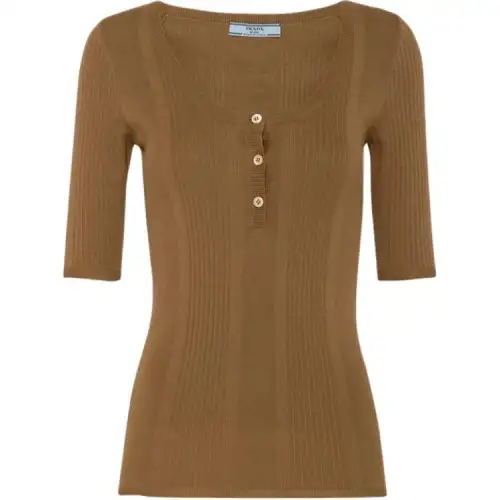 PRADA Knitwear Women's Brown Crew Neck Moderate Other