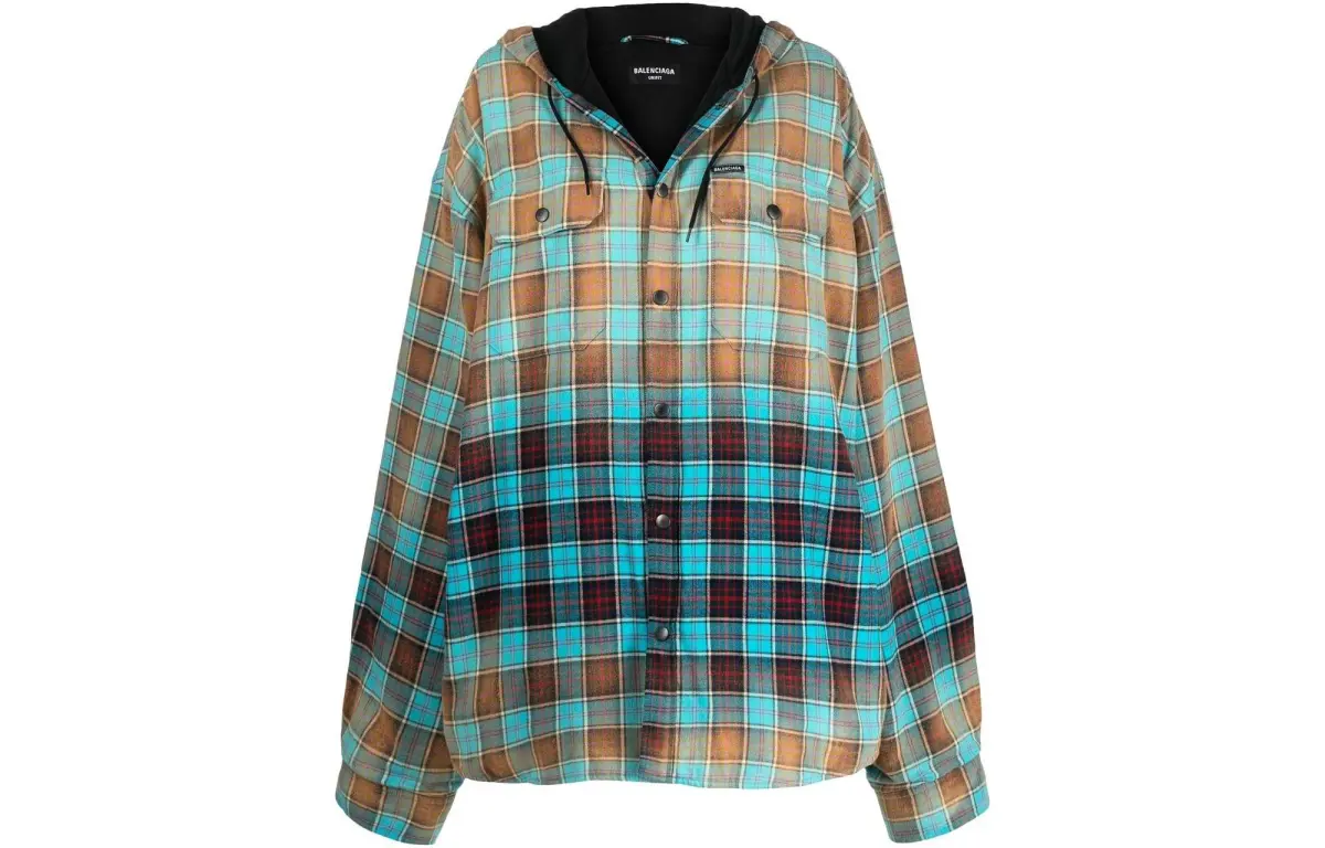 Balenciaga Bleached Shirt 'Turquoise/Red'
