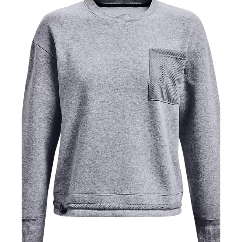 Under Armour Rival Sweatshirts Women's Gray Crew Neck Thickened Regular