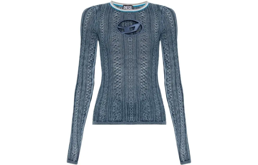 DIESEL OVAL-D Knitwear Women's Blue Crew Neck Moderate