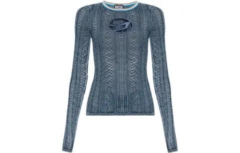 DIESEL OVAL-D Knitwear Women's Blue Crew Neck Moderate