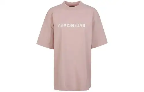 Balenciaga T Shirt, Regular Fit Women's Pink