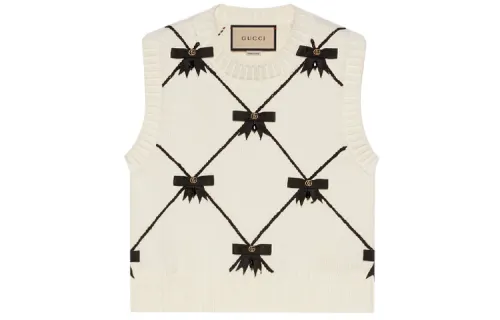 GUCCI Camisoles Women's White Crew Neck Moderate Straight Fit