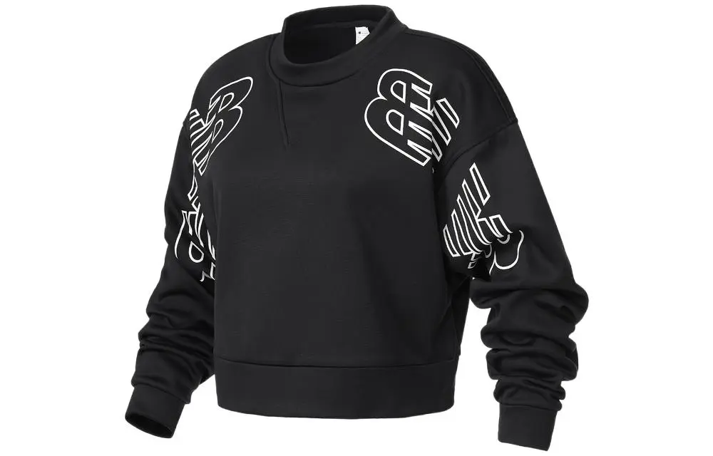 New Balance Knitted Fabric Top Sweatshirt Women's Black