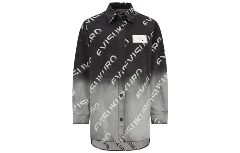 EVISU Shirts Women's Black Pointed Collar Moderate Shirt