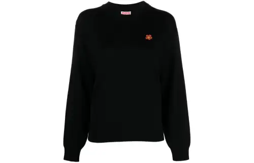 KENZO Boke Flower Crest Embroidered Knitted Sweater