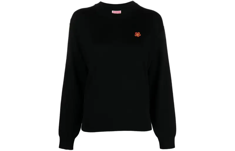 KENZO Boke Flower Crest Embroidered Knitted Sweater