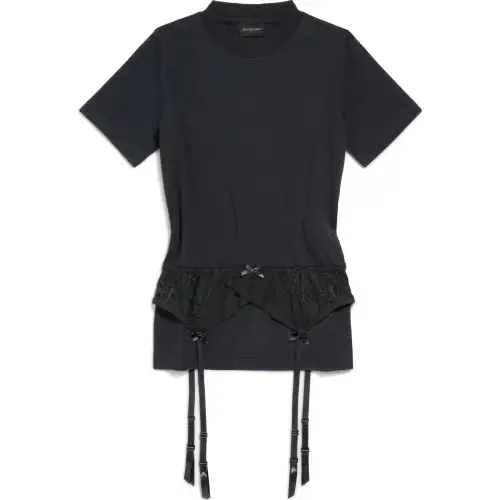 Balenciaga Lingerie Detailed Crewneck T shirt