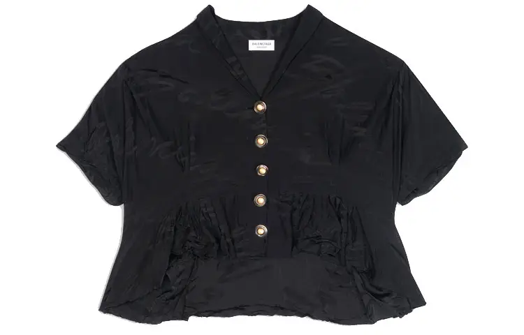 Balenciaga Shirts Women's Black V Neck Moderate Shirt