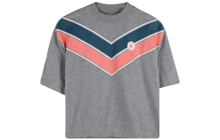 Converse T-Shirts Women's Gray Crew Neck Moderate Straight Fit