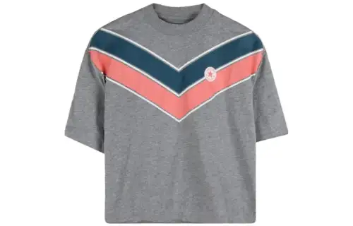 Converse T Shirts Women's Gray Crew Neck Moderate Straight Fit