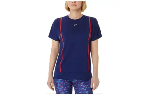 Asics New Strong 92 Short Sleeve Top T Shirt Women's Marine Blue