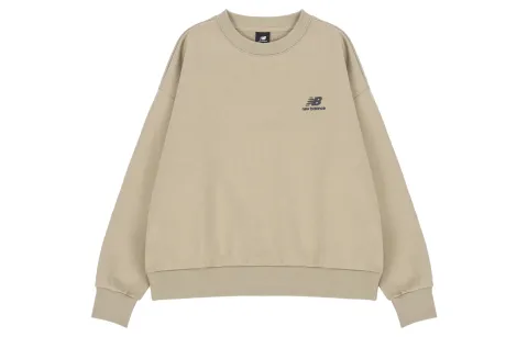 New Balance Sweatshirts Women's Khaki Crew Neck Moderate Straight Fit