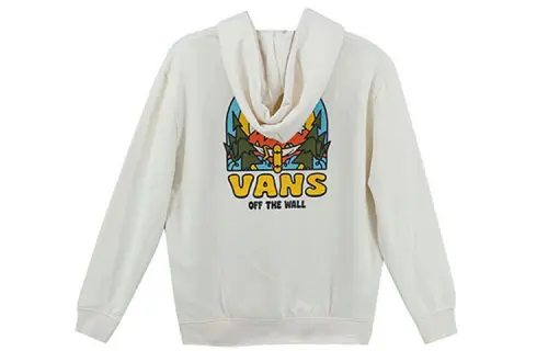 Vans Sweatshirts Women's Beige Hooded Moderate Regular