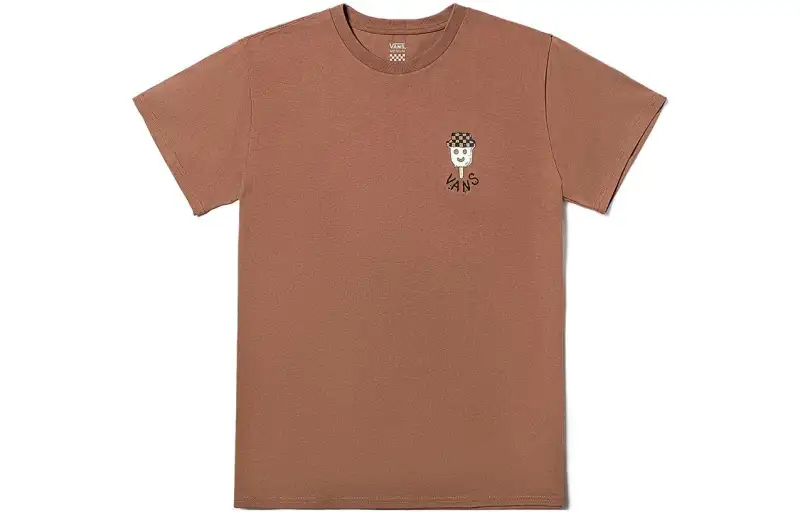 Vans T Shirts Women's Chocolate Crew Neck Moderate Straight Fit