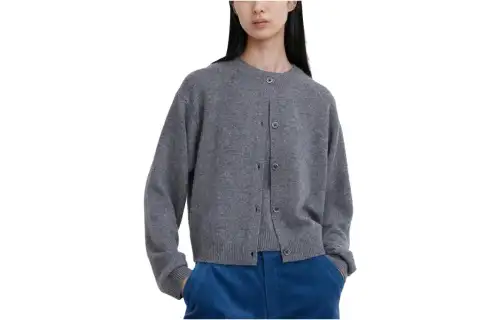 UNIQLO X Clare Waight Keller Sweaters Women's Lead Gray Crew Neck Moderate Cardigan