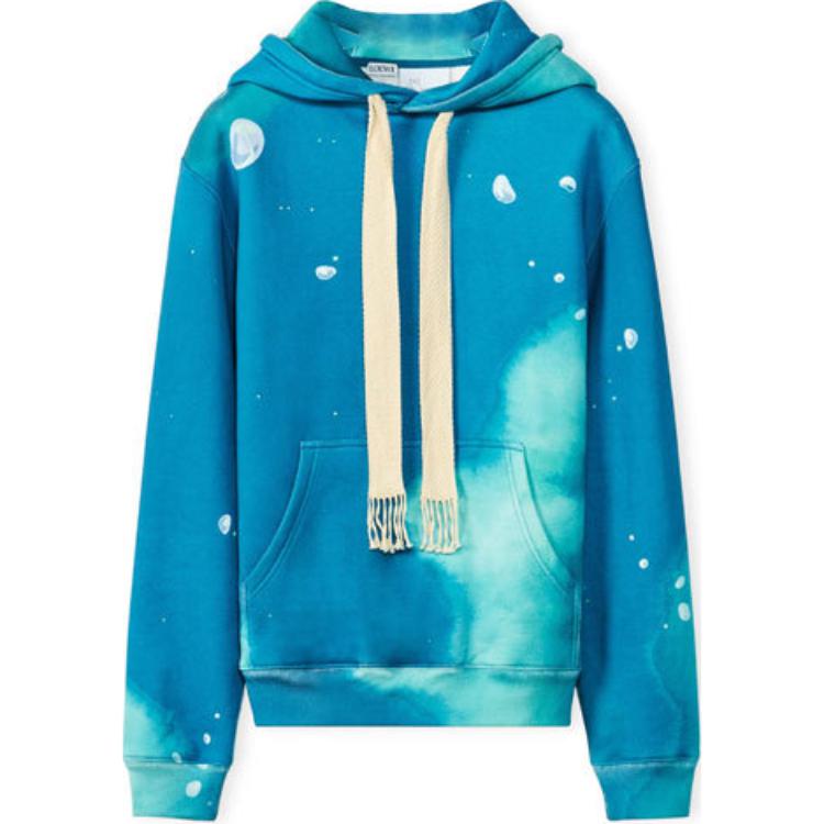 LOEWE Luo Yiwei x Spirited Away joint model SS22 cartoon print hooded sweatshirt women's blue