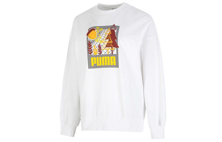 Женское худи PUMA FF Bubble Sleeve Crew (белое)