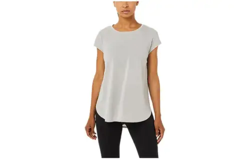 ASICS T Shirts Women's Gray Crew Neck Moderate Other