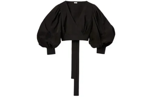 LOEWE Shirts Women's Black V Neck Moderate Shirt