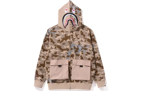 A BATHING APE Shark Series Sweatshirts Women's Hooded Moderate Cardigan