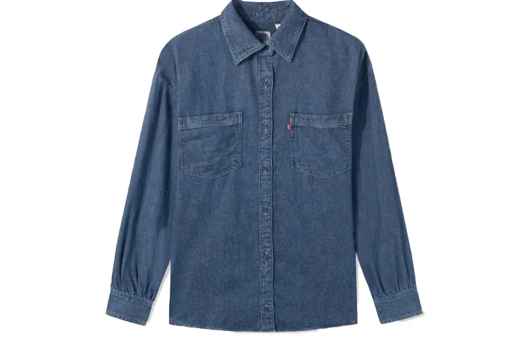 Levi's Shirts Women's Blue Lapel Moderate Other