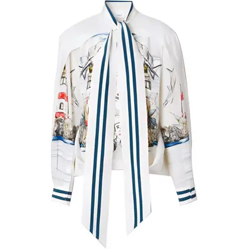 Burberry Shirts Women's White Stand Collar Moderate Other