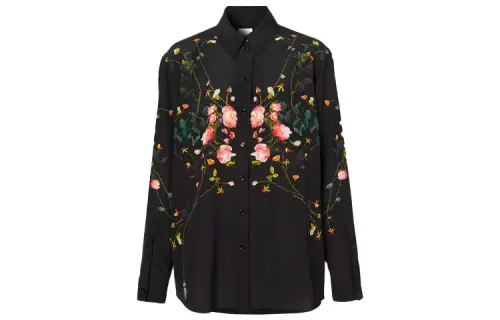 Burberry Shirts Women's Black Pointed Collar Moderate Other