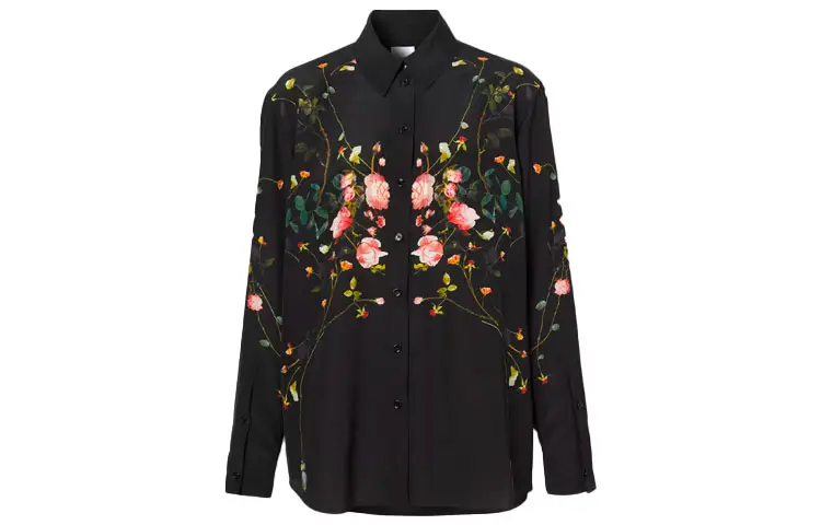 Burberry Shirts Women's Black Pointed Collar Moderate Other