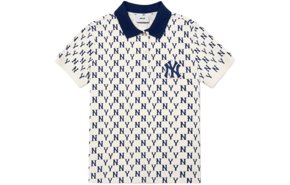 MLB MLB, base creamy polo, with your logo imprint, with short sleeve