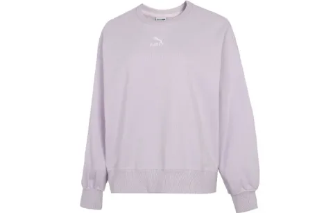 PUMA ESSENTIALS Sweatshirts Women's Purple Crew Neck Moderate Regular