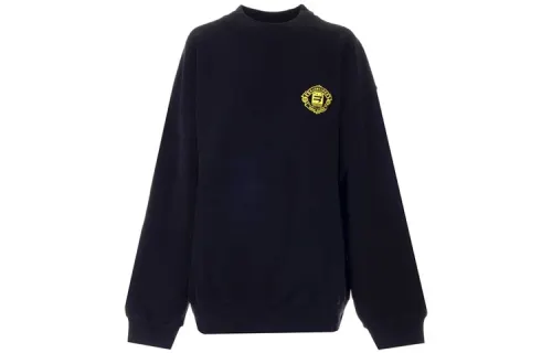 Balenciaga Sweatshirts Women's Black Crew Neck Moderate Regular