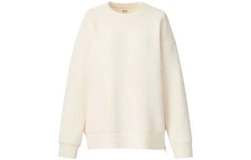 UNIQLO X THEORY Sweatshirts Women's White Crew Neck Moderate Regular
