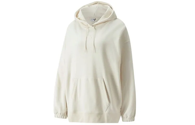 PUMA Sweatshirts Women's Beige Hooded Moderate Regular