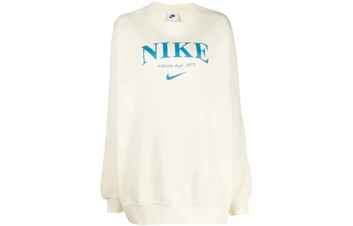 Nike Sweatshirts Women's Ecru Crew Neck Moderate Regular