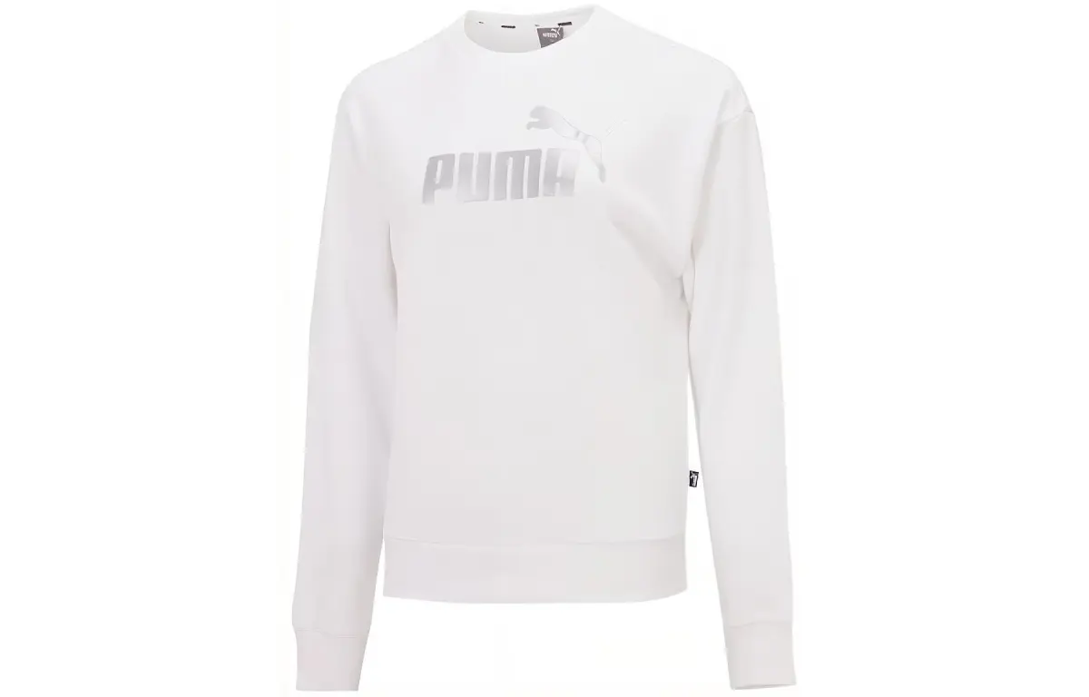 PUMA Sweatshirts Women's White Crew Neck Moderate Other