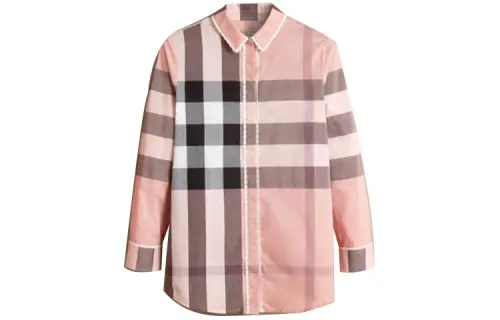 Burberry Shirts Women's Pink Lapel Moderate Shirt