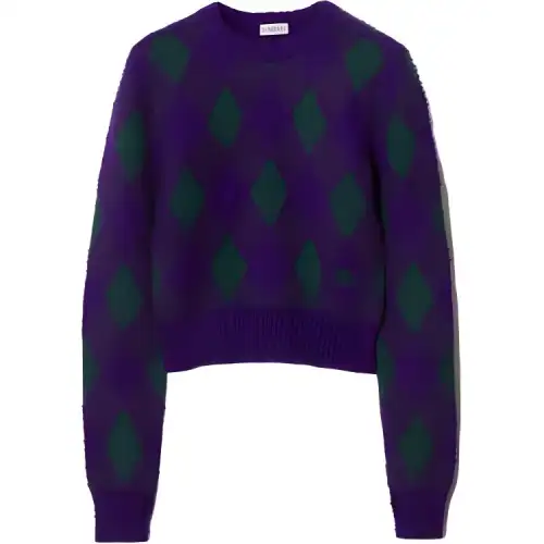 Burberry Argyle knit Wool Cropped Jumper