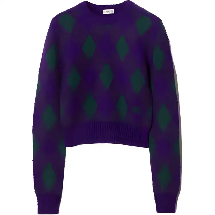 Burberry Argyle knit Wool Cropped Jumper