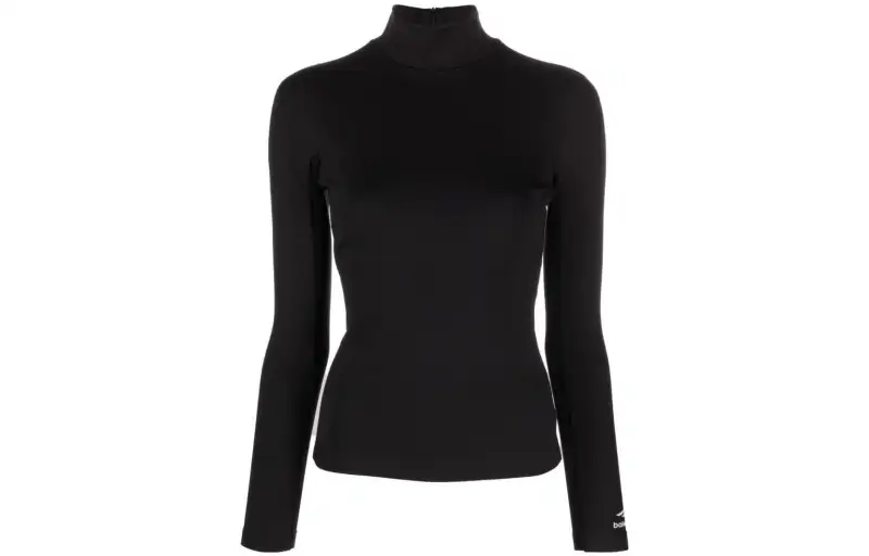 Balenciaga 3B Sports Icon Turtleneck Shirt Black
