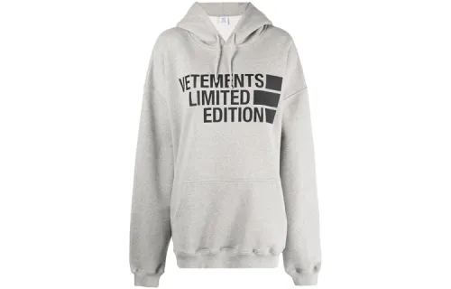 Vetements Sweatshirts Women's Gray Hooded Moderate Regular